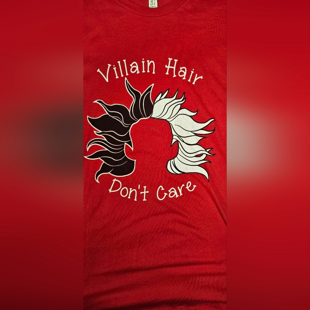 Disney "Villain Hair Don't Care" Red T-shirt Cruella Mal Graphic Tee M - Picture 3 of 6